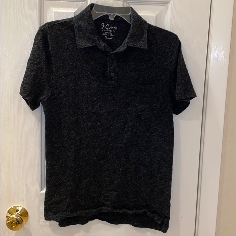 J. CREW Short Sleeve Cotton Polo Shirt Small Gray